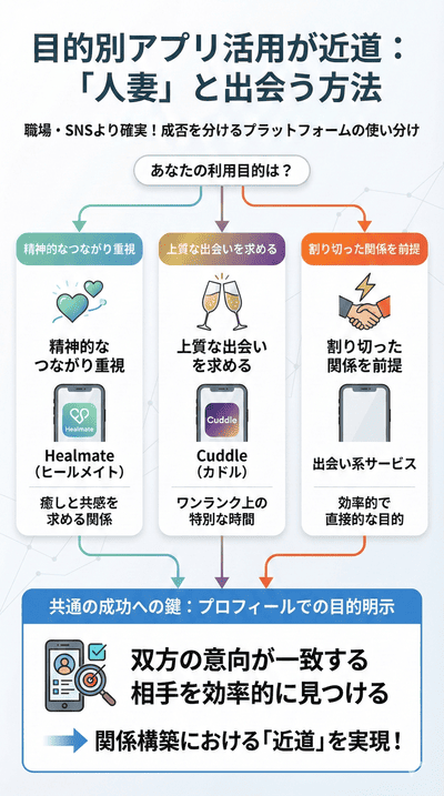 目的別アプリ活用が近道：「人妻」と出会う方法
