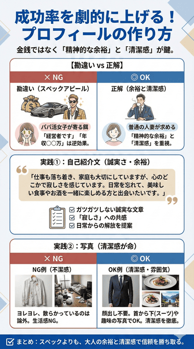 人妻との出会いの成功率を劇的に上げるプロフィールの作り方